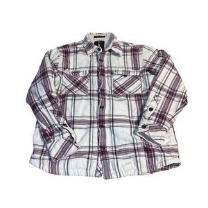 Billabong Mens XL Sherpa Lined Flannel Shirt Jacket Plaid Long Sleeve